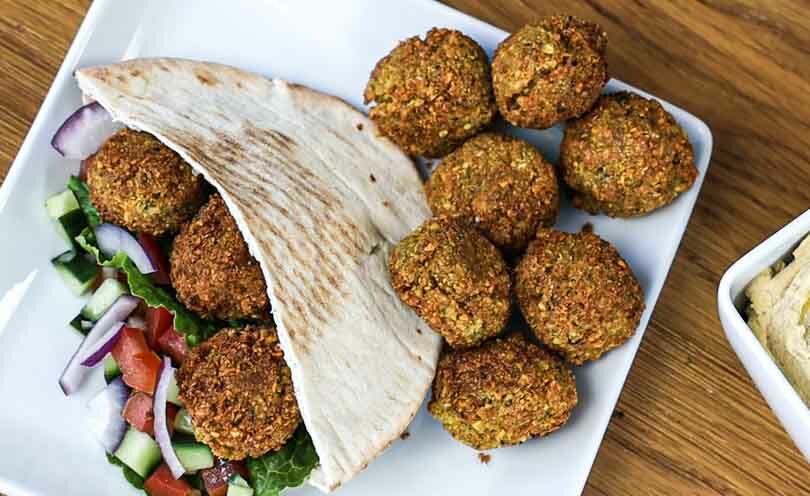 Homemade falafel patties with herbs and spices 