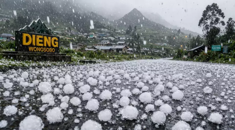 Hujan Es Guyur Dieng