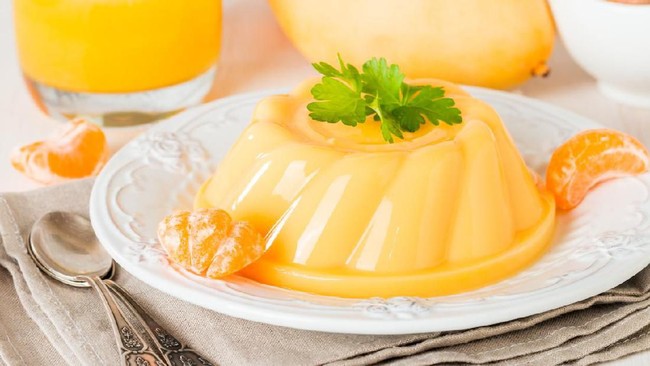 Puding Jeruk Saus Vanila